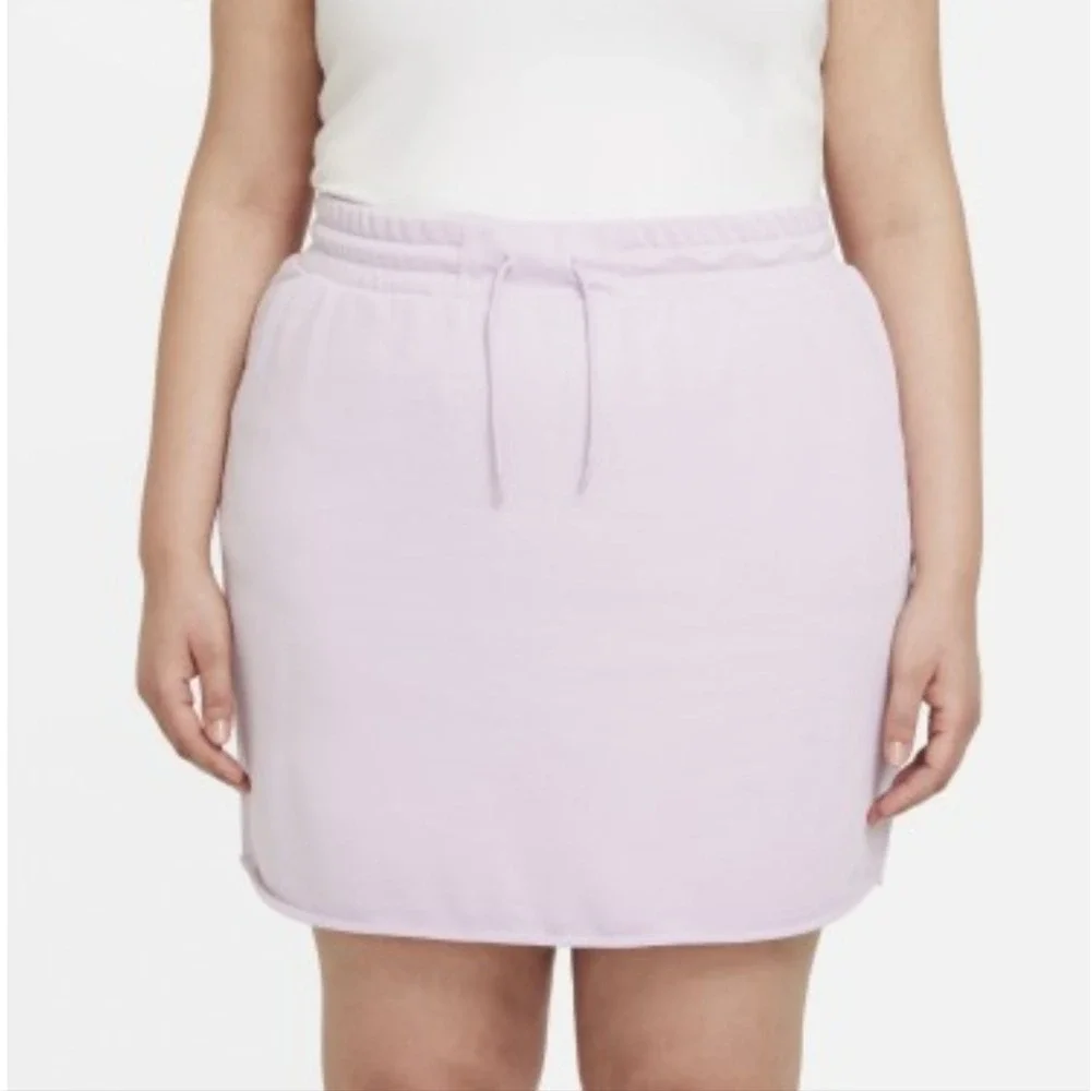 Nike Sportswear Essential French Terry Skirt Light Violet Pastel Plus‎ Size NEW